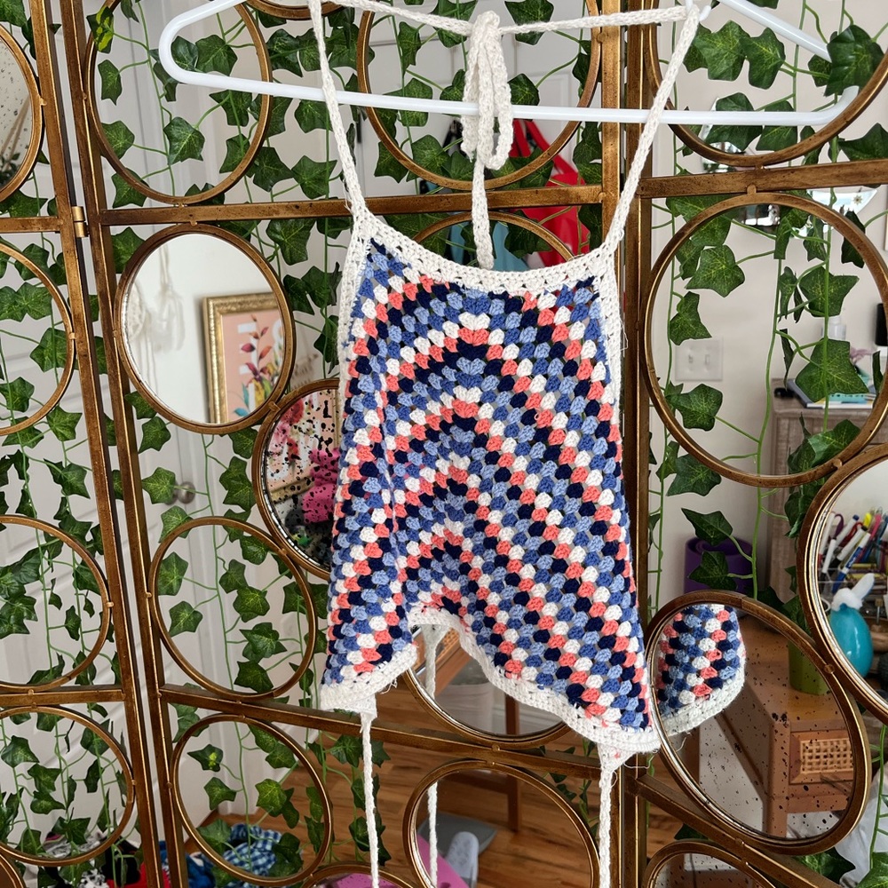 Brandy Melville crotchet knit top